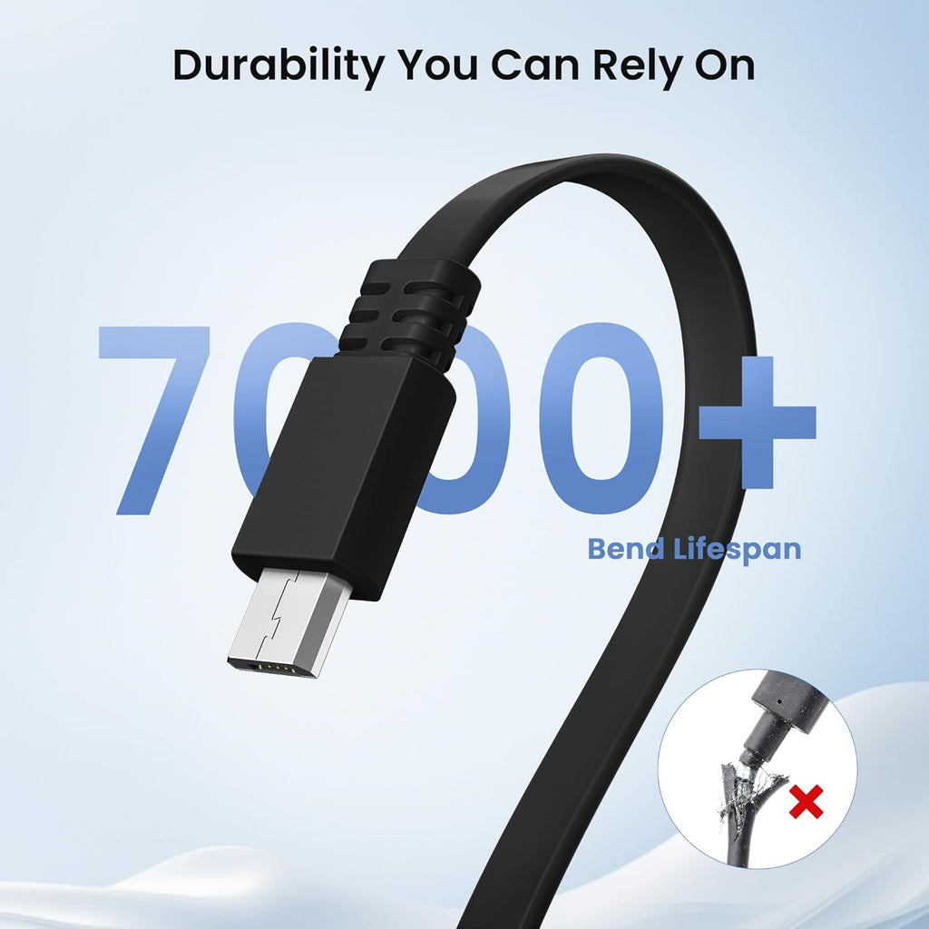 USB to Micro USB Extension Cable 30FT 2Pack,Extra Long Flat Charging Power Extender Cord for Wyze Cam V4/Pan V2/V3,Blink Mini/Xt/Xt2/Outdoor 3,EZVIZ Cb3,Eufycam 2 Pro/2C,25,50,Security Camera
