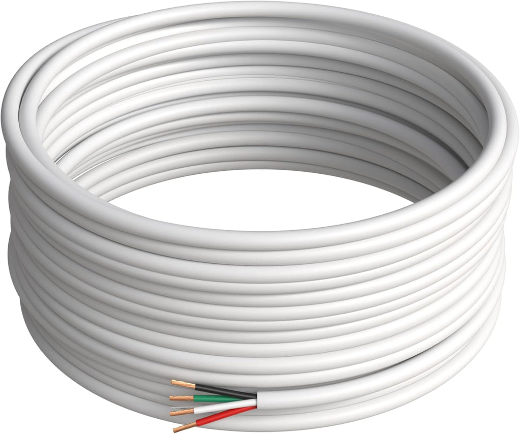 250FT 18/4 Speaker Wire CL2 Rated Indoor Low Voltage Copper Clad Aluminum (CCA) 18 Gauge 4 Conductors Cable with Easy Pull Box – Perfect for In-Wall Installation