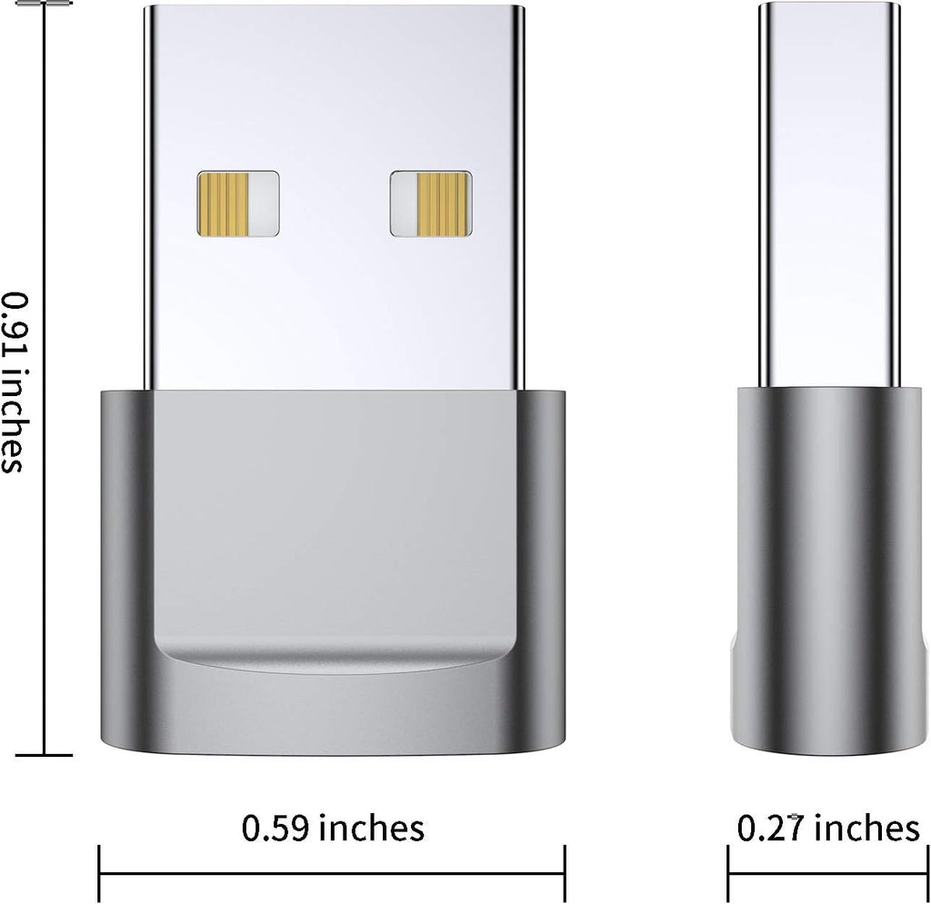 USB C Female to USB Male Adapter (4-Pack), Type C to USB a Charger Converter for Iphone 17 16 15 14 13 12 11 Pro Max, Samsung Galaxy S25 S24 S23 S22 Ultra, Apple Iwatch Watch Series 7 8, Airpods,Ipad